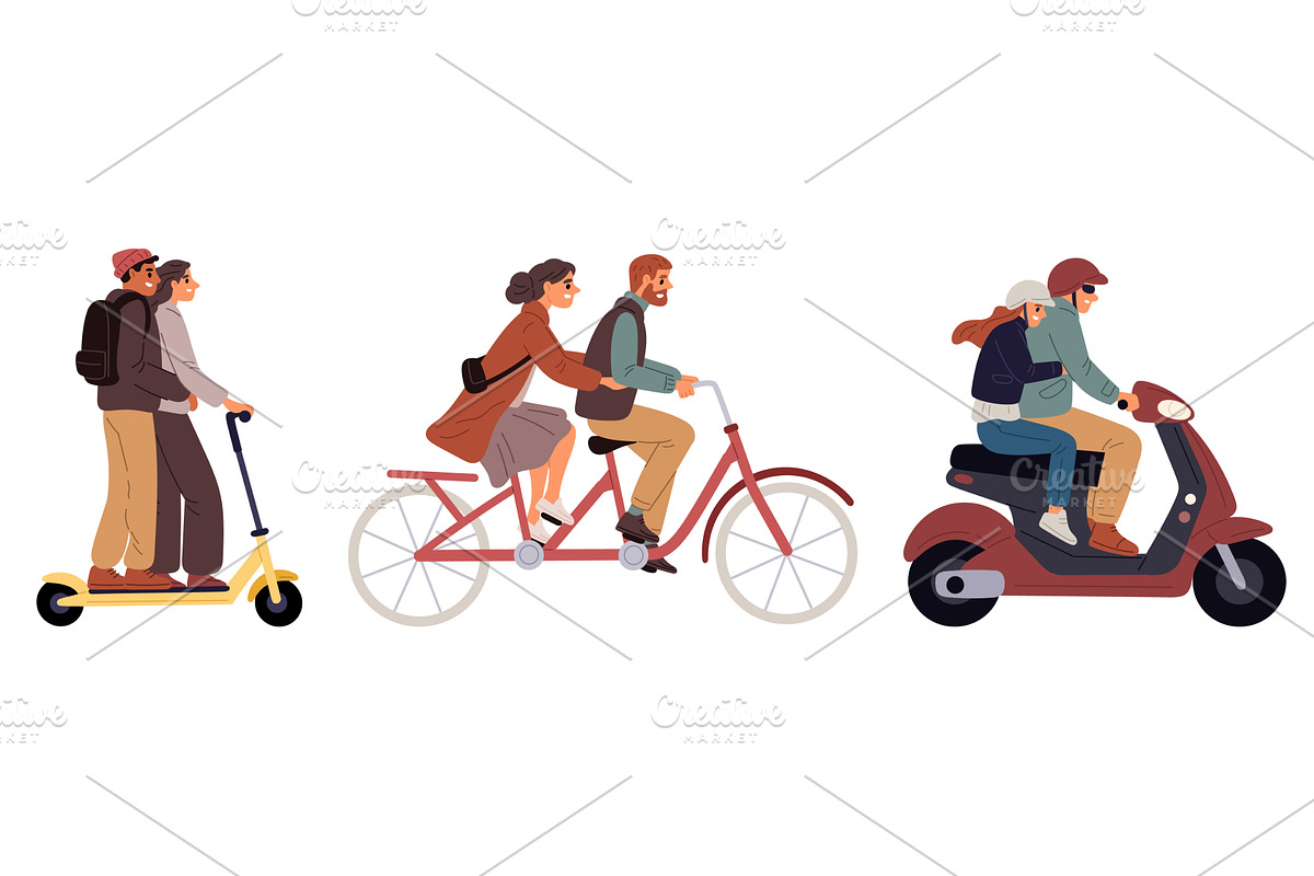 Man and woman riding same bicycle or, a Person Illustration by Vectorbuum