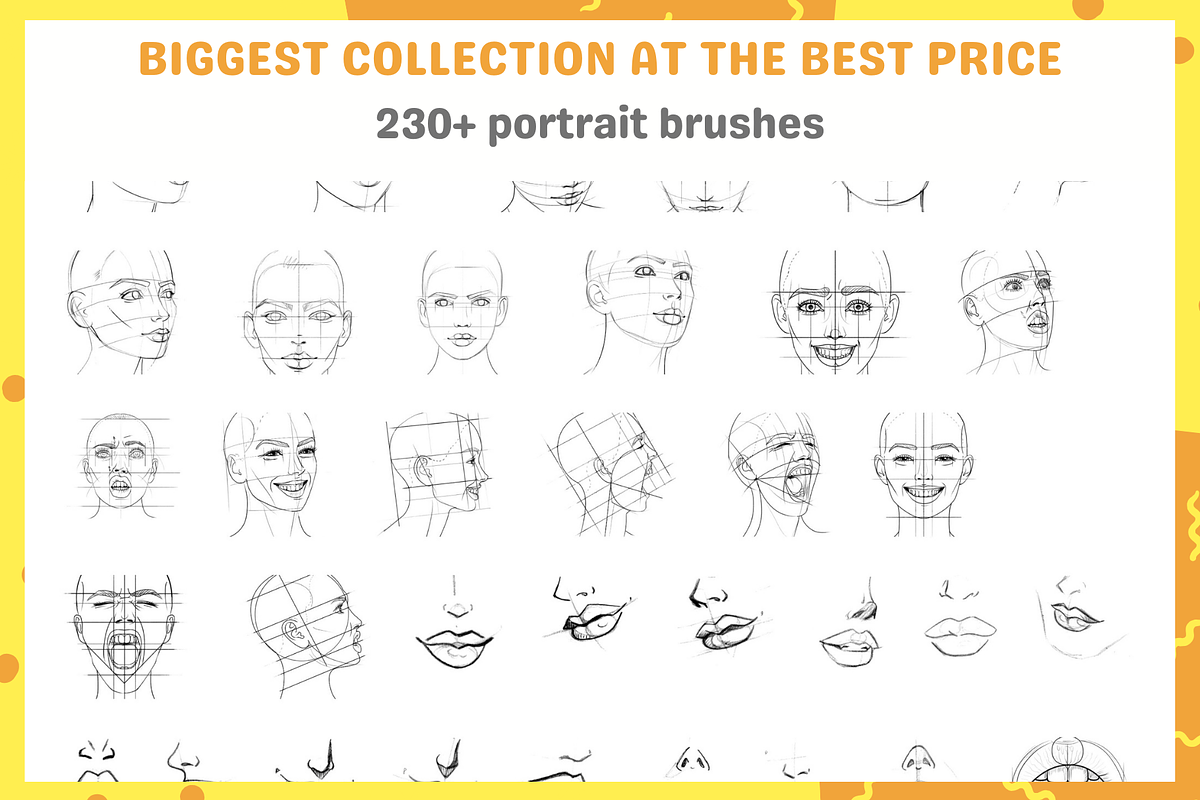 Procreate Portrait Stamps, a Brush Add-On by nikiartcorner (Photo 2 of 10)