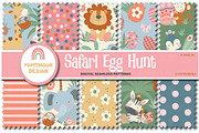 Safari Easter Clipart & paper set, an Animal Illustration by Poppymoondesign (Thumbnail 2 of 5)