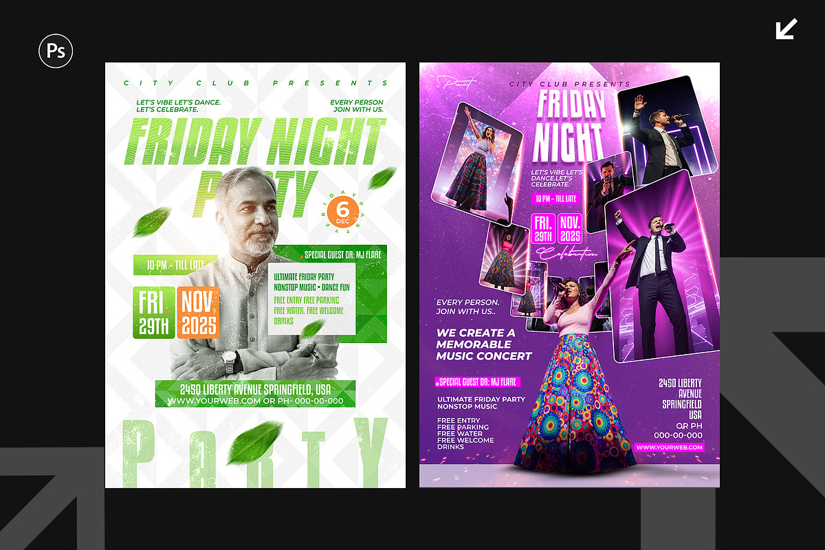 06 Friday Night Party Flyer Design, a Flyer Template by Shajib Shikder (Photo 2 of 4)