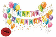 Happy Birthday to you text Clipart, a Decorative Illustration by VetalStock (Thumbnail 6 of 12)