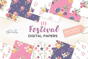 Festival Patterns Floral Flowers Set