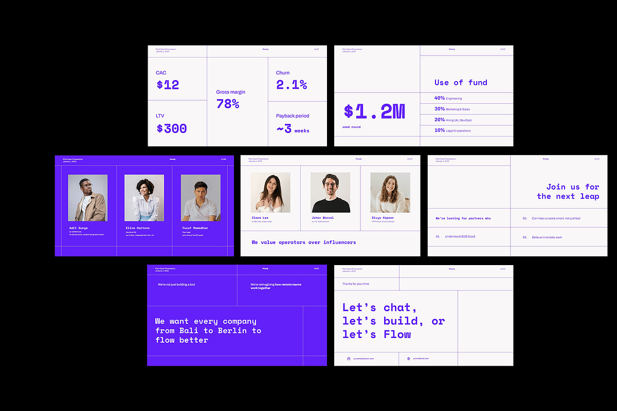 Flowly Pitch Deck PowerPoint, a Presentation Template by Neermana (Photo 4 of 4)