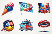 Groovy 4th of July Sublimation Clipa, an Illustration by RobertsArt (Thumbnail 7 of 7)