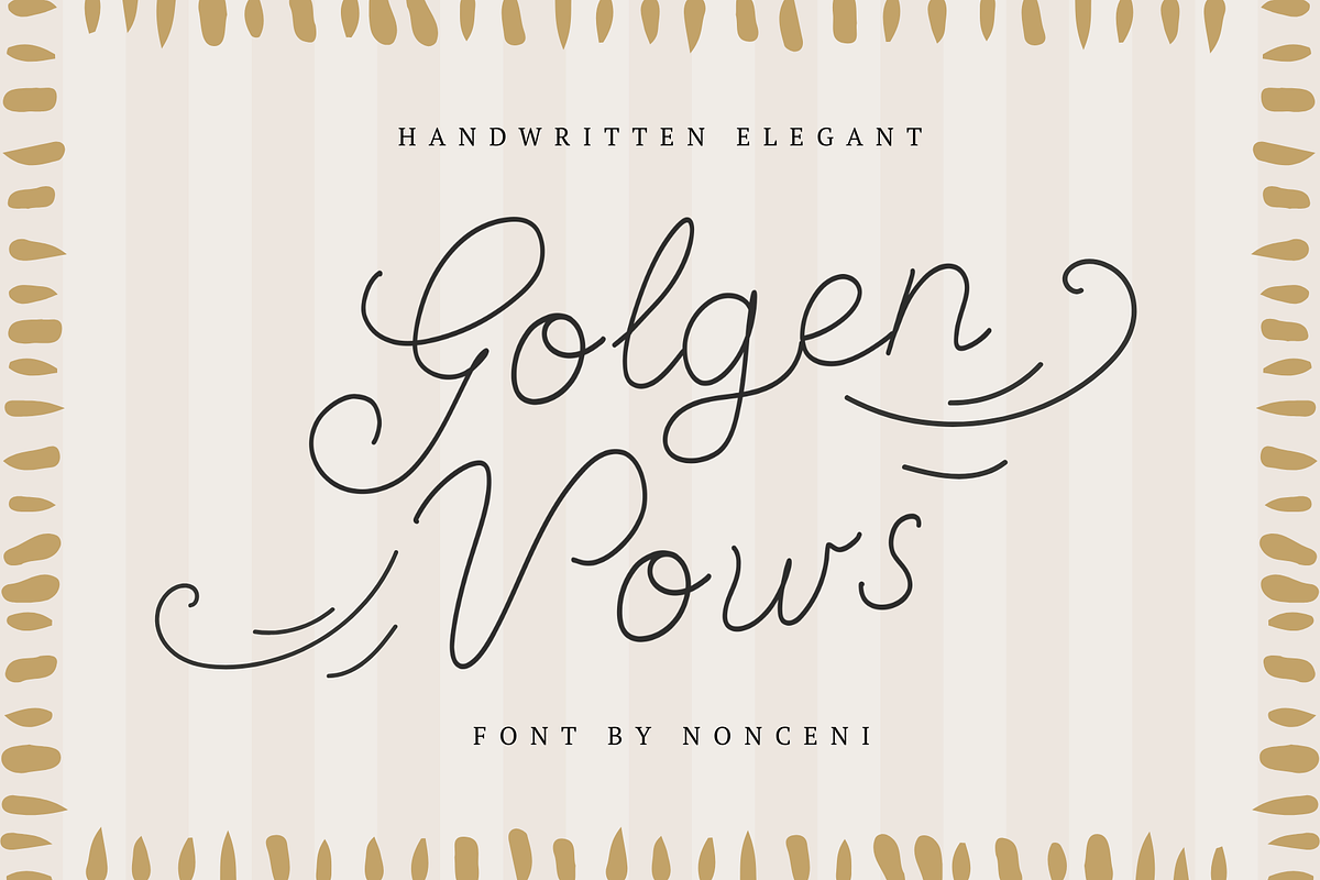 Golgen Vows Playful Wedding Script, a Script Font by Nonceni (Photo 1 of 12)