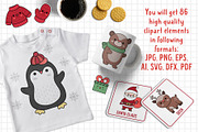Kawaii Christmas clipart, an Illustration by Lexi Claus (Thumbnail 5 of 6)