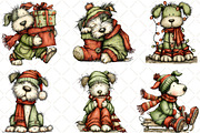 Whimsical Christmas Dog Clipart, an Animal Illustration by Black Bird Studio (Thumbnail 6 of 6)