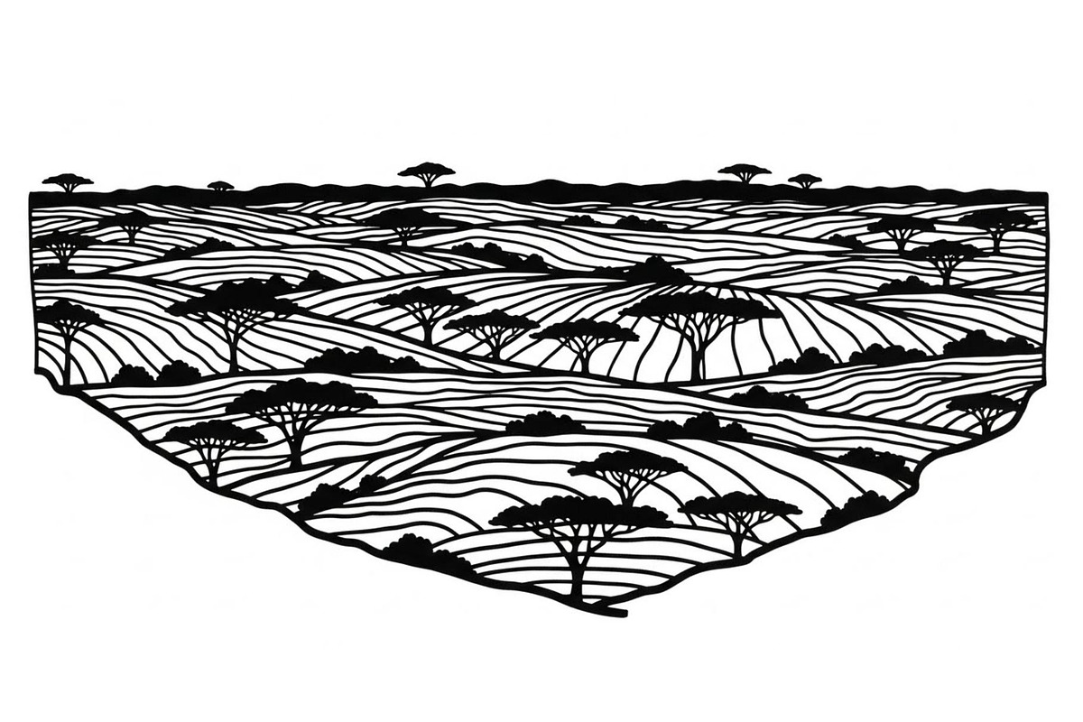 Abstract Savanna Scenery Silhouette, a Graphic by Designer_Momina (Photo 10 of 13)
