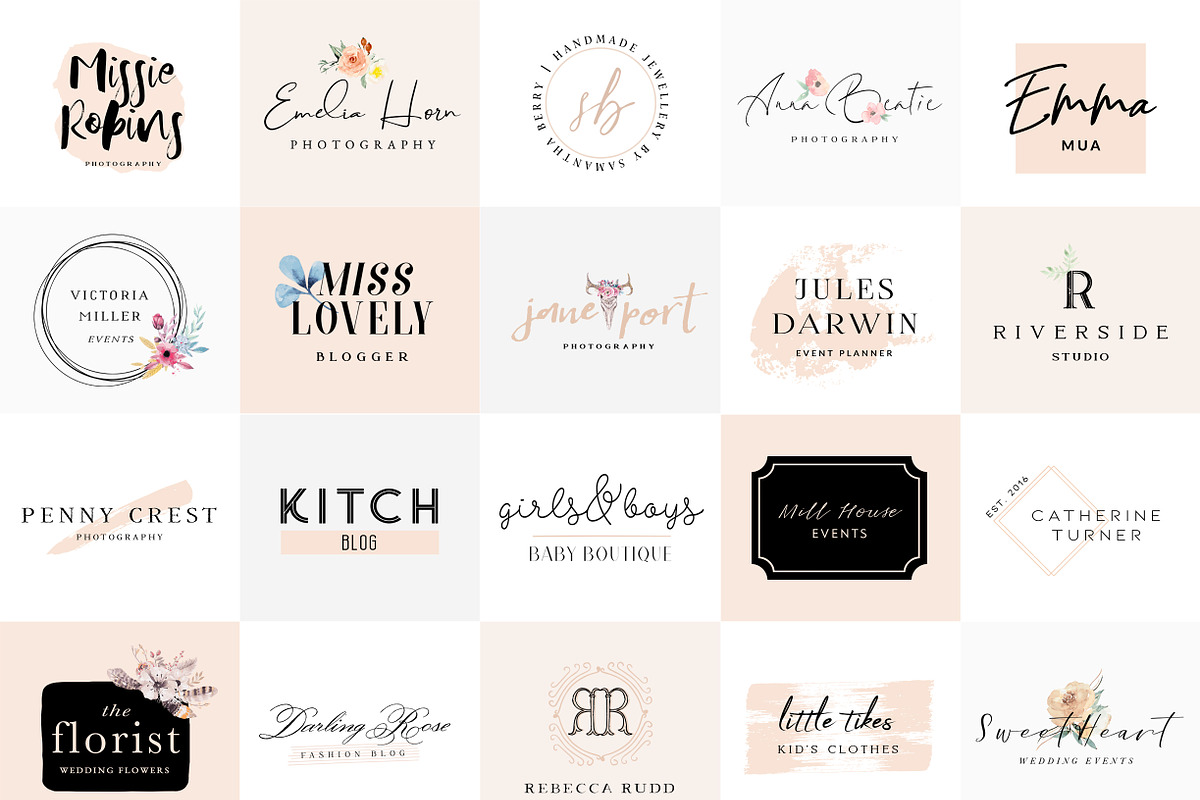 SALE! Feminine Logo Bundle Set, a Branding & Logo Template by With Love Ethel (Photo 4 of 5)