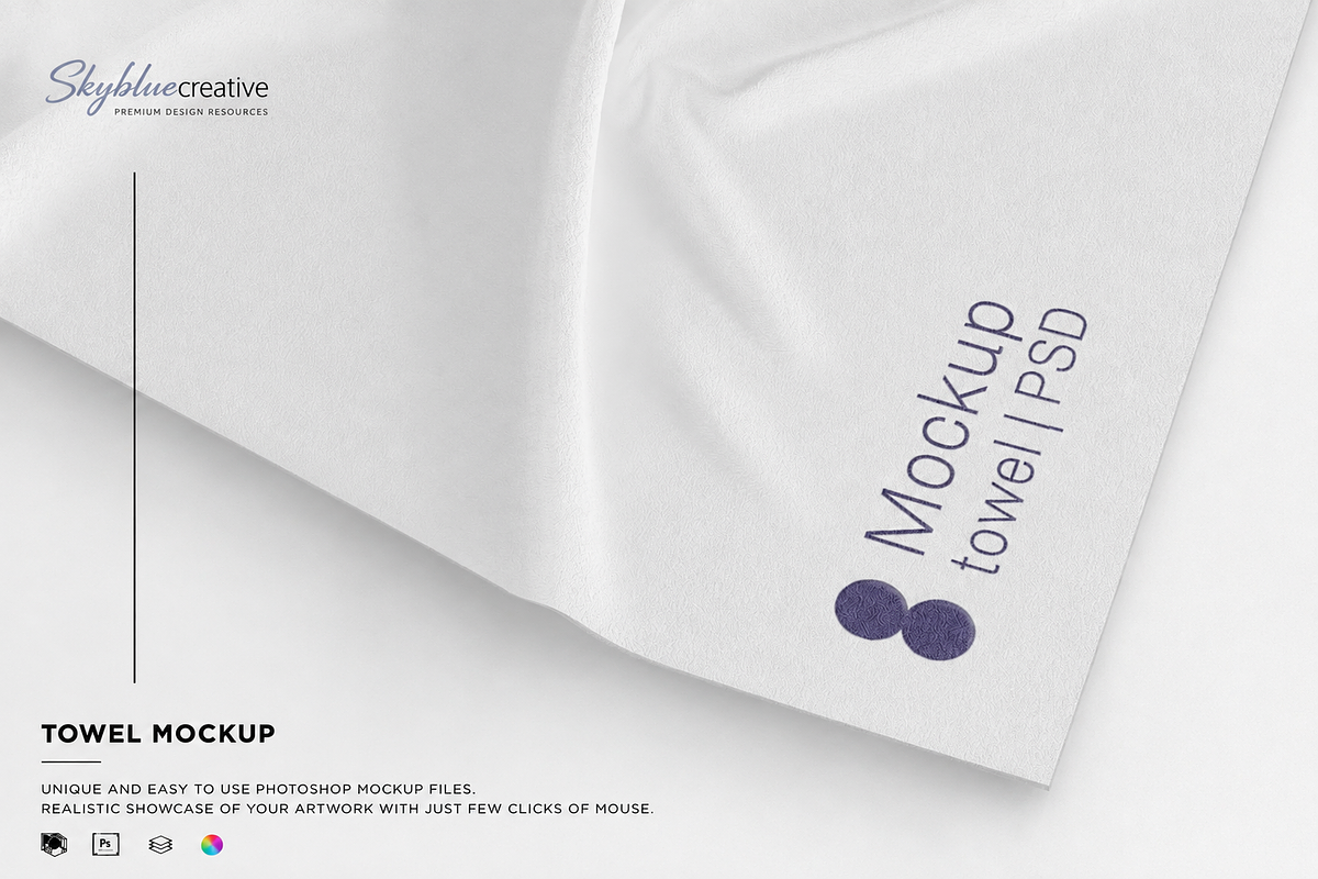 Bath Towel Mockup, a Household Mockup by skybluecreative (Photo 1 of 2)