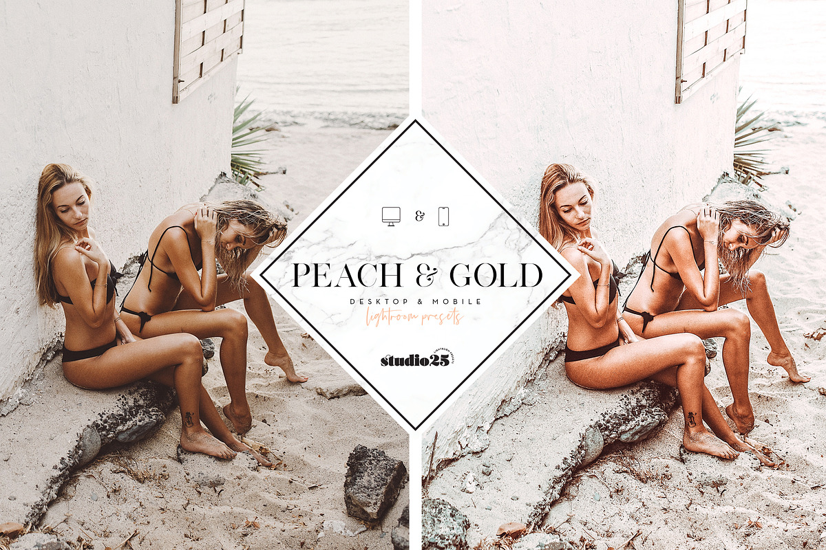 Peach and gold blogger preset, an Action Add-On by studio25 (Photo 5 of 6)