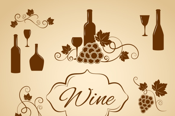 Vintage Wine Design Elements 4 Menu