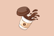 Splashing, spilled cup of coffee, an Illustration by Cmeree (Thumbnail 3 of 3)