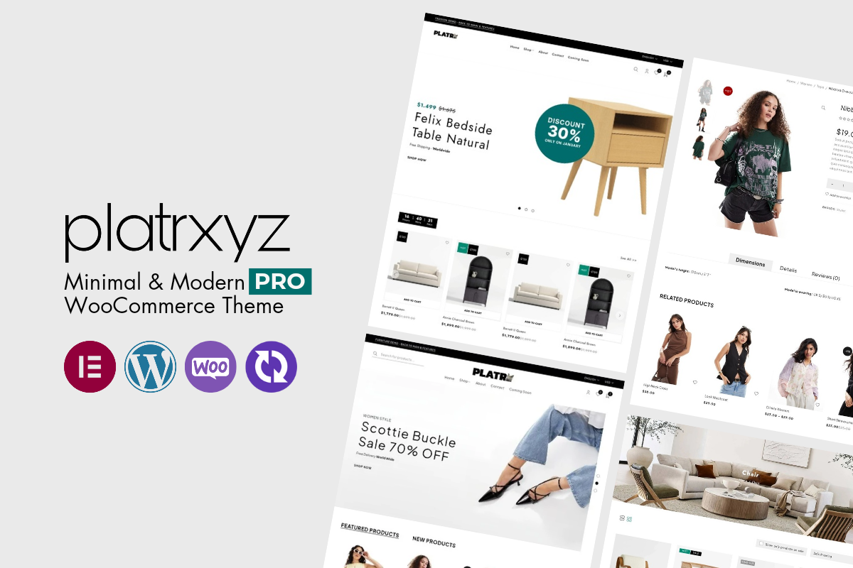 Platrxyz Pro - Minimal WooCommerce, a WordPress Template by PlatR (Photo 1 of 10)