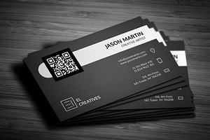 Clean Dark Dotted Business Card