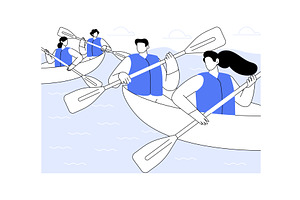 Kayaking adventure isolated cartoon, a Person Illustration by Visual Generation