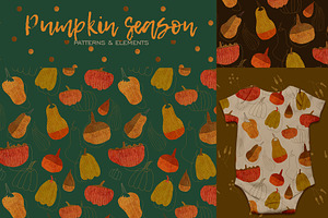 pumpkin watercolor pattern