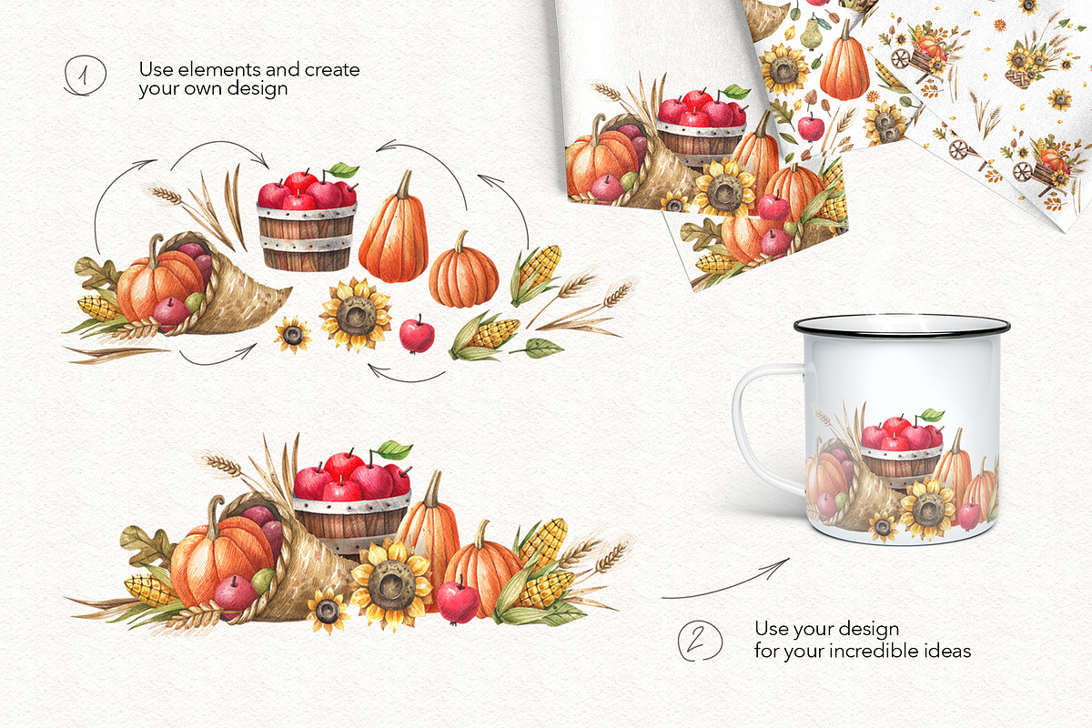 Happy Thanksgiving Day!, a Decorative Illustration by Watercolor by Tonia Tkach (Photo 4 of 10)