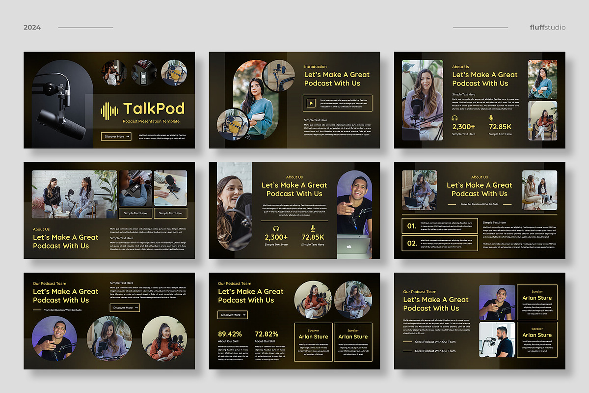 Podcast & Radio Powerpoint Template, a Presentation Template by fluffstudio (Photo 2 of 4)