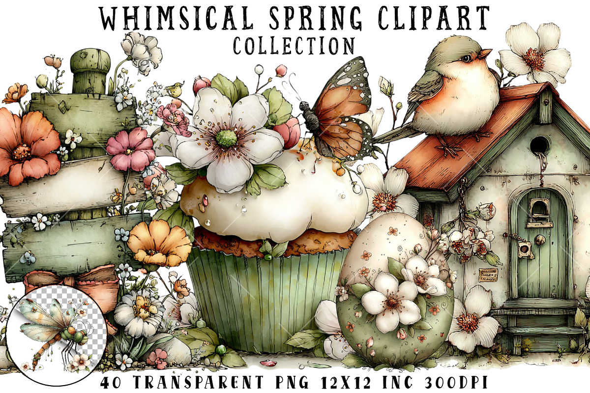 Whimsical Spring Clipart, an Illustration by OK Design (Photo 1 of 6)
