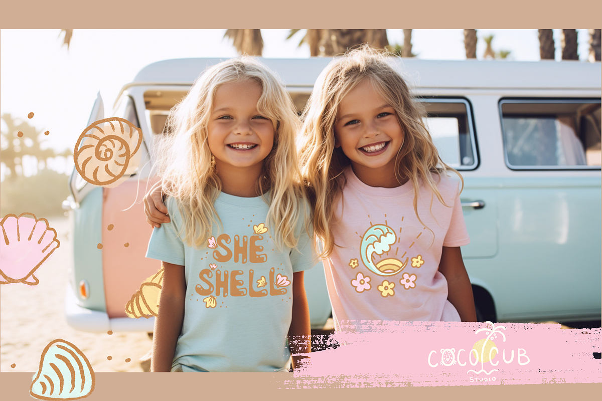 Girls Surf print pattern collection, a Decorative Illustration by Coco & Cub Studio (Photo 10 of 13)