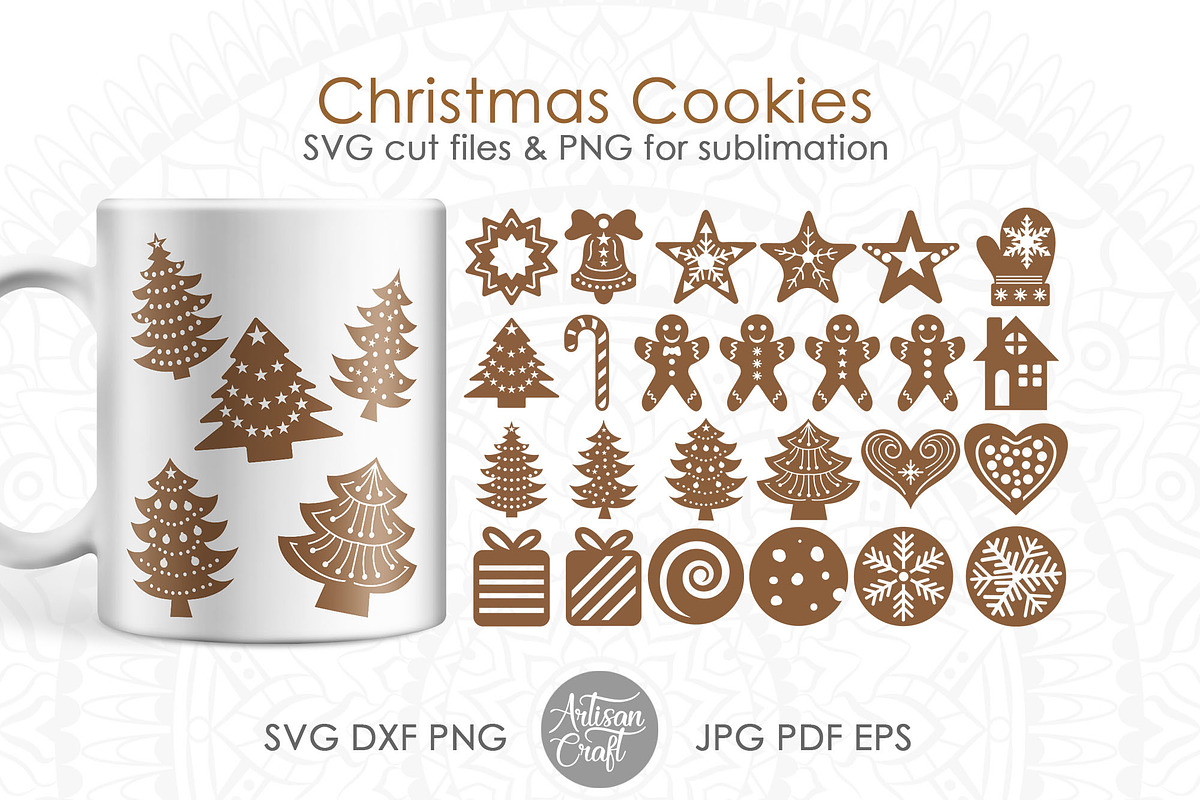 Christmas cookie SVG, gingerbread, an Illustration by Artisan Craft (Photo 1 of 3)