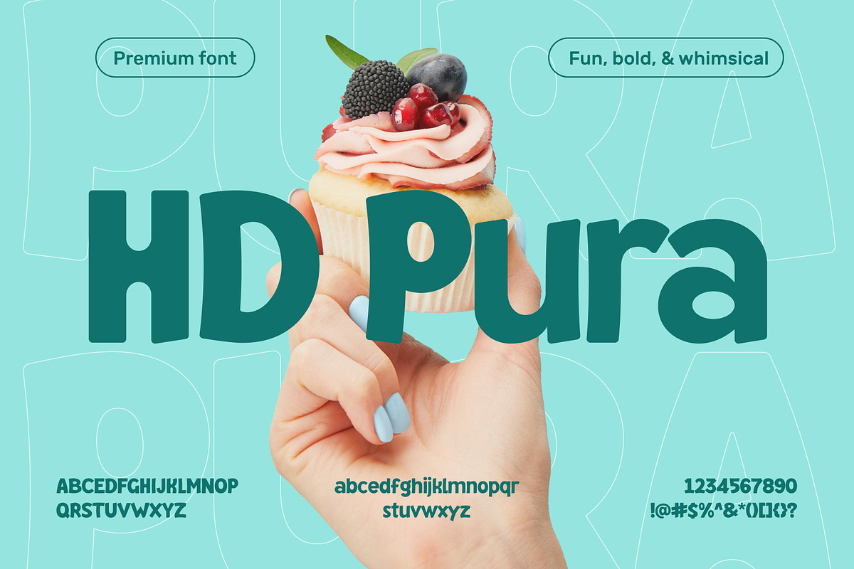 HD Pura - Fun Display Font, a Sans Serif Font by Hamdi Designs (Photo 1 of 11)