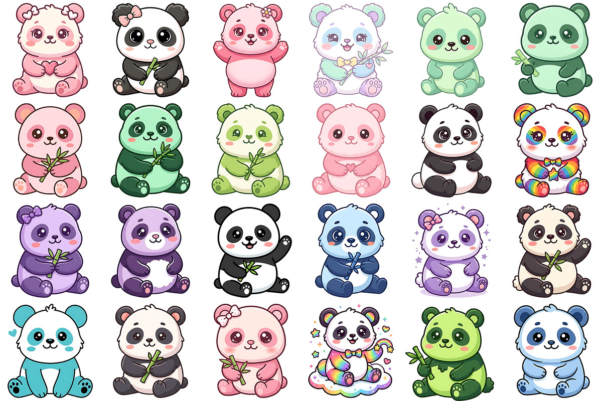 Cute Panda Clipart, an Animal Illustration by Forhadx5 (Photo 4 of 9)