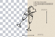 Liquid Splash From Champagne Toast, an Object Illustration by CraftingOnSunday (Thumbnail 2 of 3)
