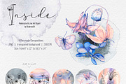Inside Watercolor Floral Clipart, a Decorative Illustration by BalanceUA (Thumbnail 9 of 19)