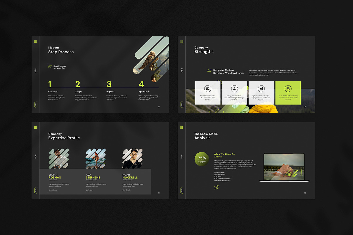 Modern Tech Company Profile Template, a Presentation Template by ...