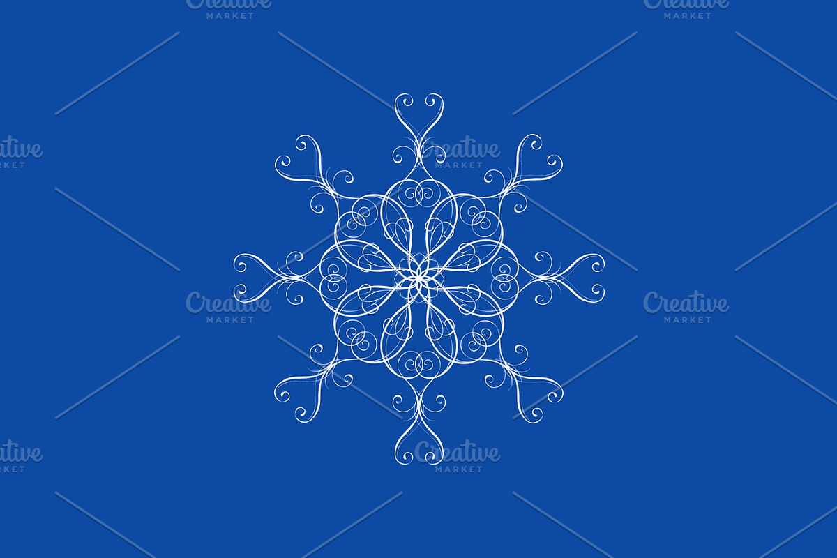 Snowflakes. Design elements. Set. preview 5