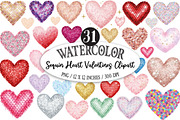 Sequin Heart Valentines Clipart, an Illustration by Designking (Thumbnail 1 of 5)