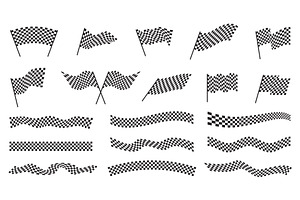 Racing flags and tapes. Chequered, a Sport Illustration by YummyBuum