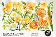 Watercolor Yellow flowers wildflower, an Object Graphic by KarinkaBU (Thumbnail 2 of 7)