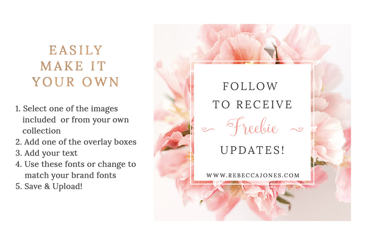 Pink Rose Gold Social Media Template, a Social Media Template by Essem Creatives (Photo 6 of 6)