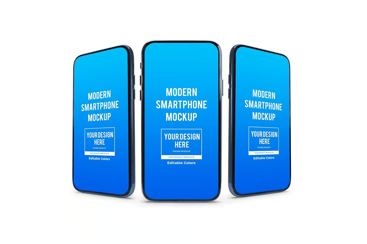 Smartphone Mockup Template Set, an Android Mockup by DesignRushMarket (Photo 4 of 11)