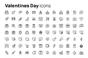 Valentines Day line icons set, an Outline Icon by AIWD (Thumbnail 2 of 2)