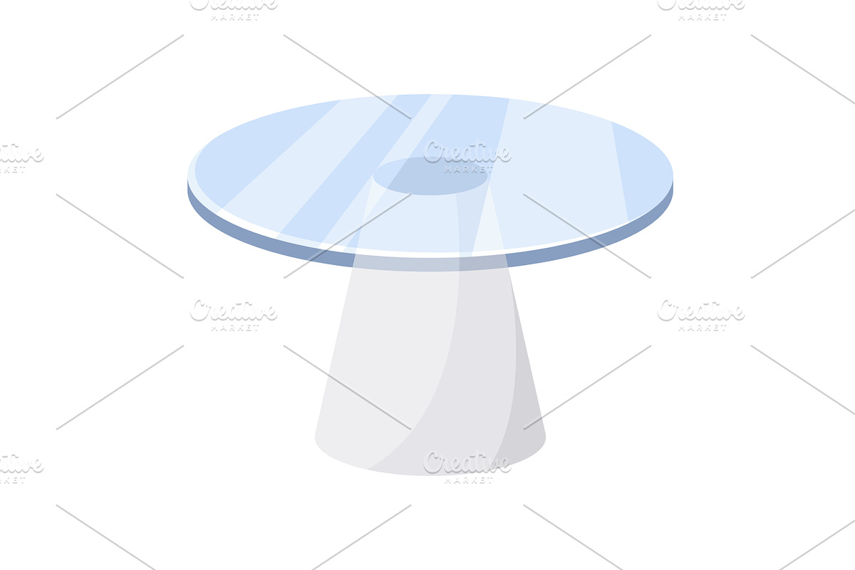 Table furniture of glass and metal, an Object Illustration by the8monkey