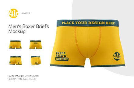 Men’s Boxer Briefs Mockup Set, a Bottom Mockup by Country4k