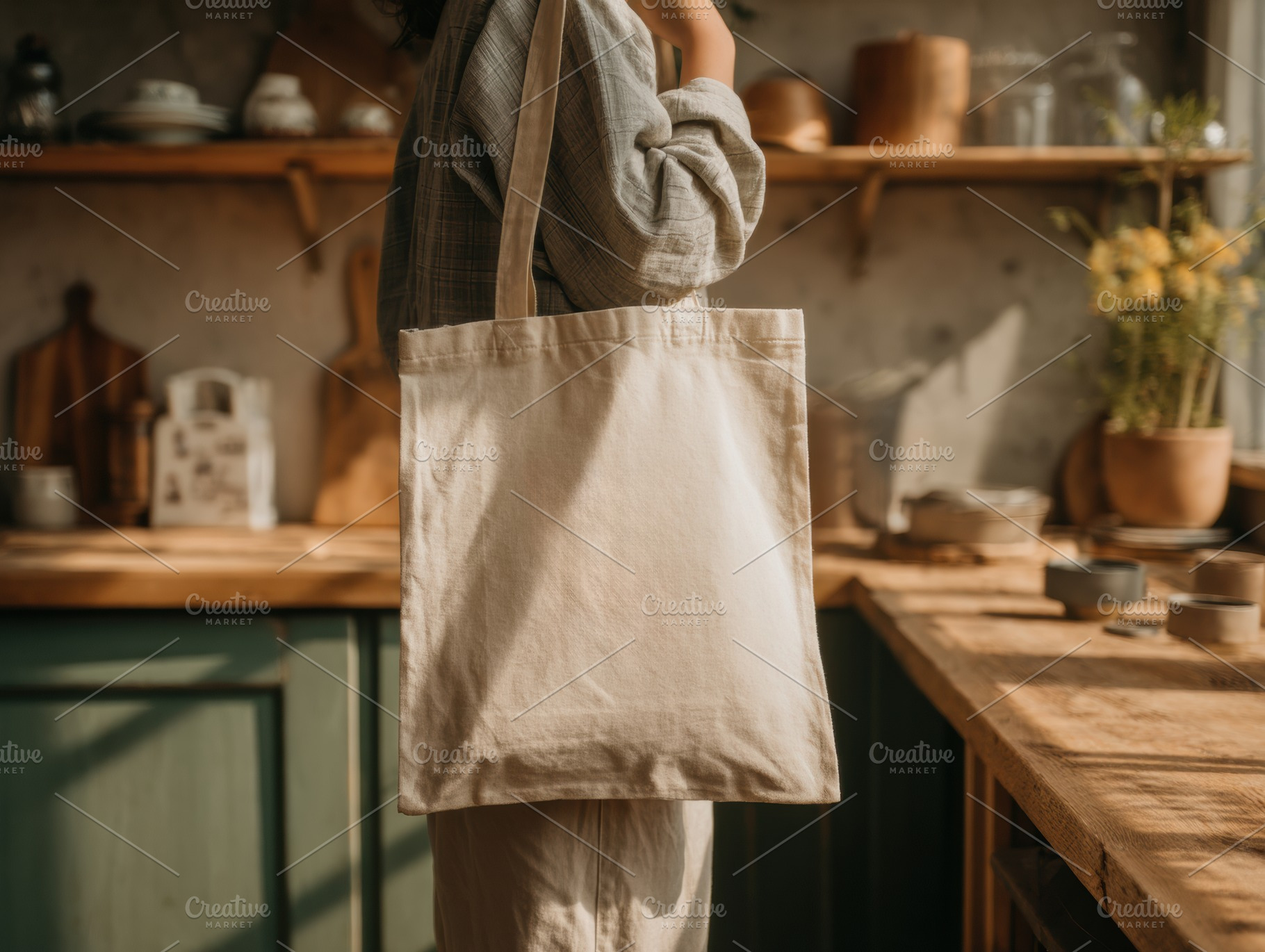 Girl holding cotton tote, a Person Photo by Virgo Studio