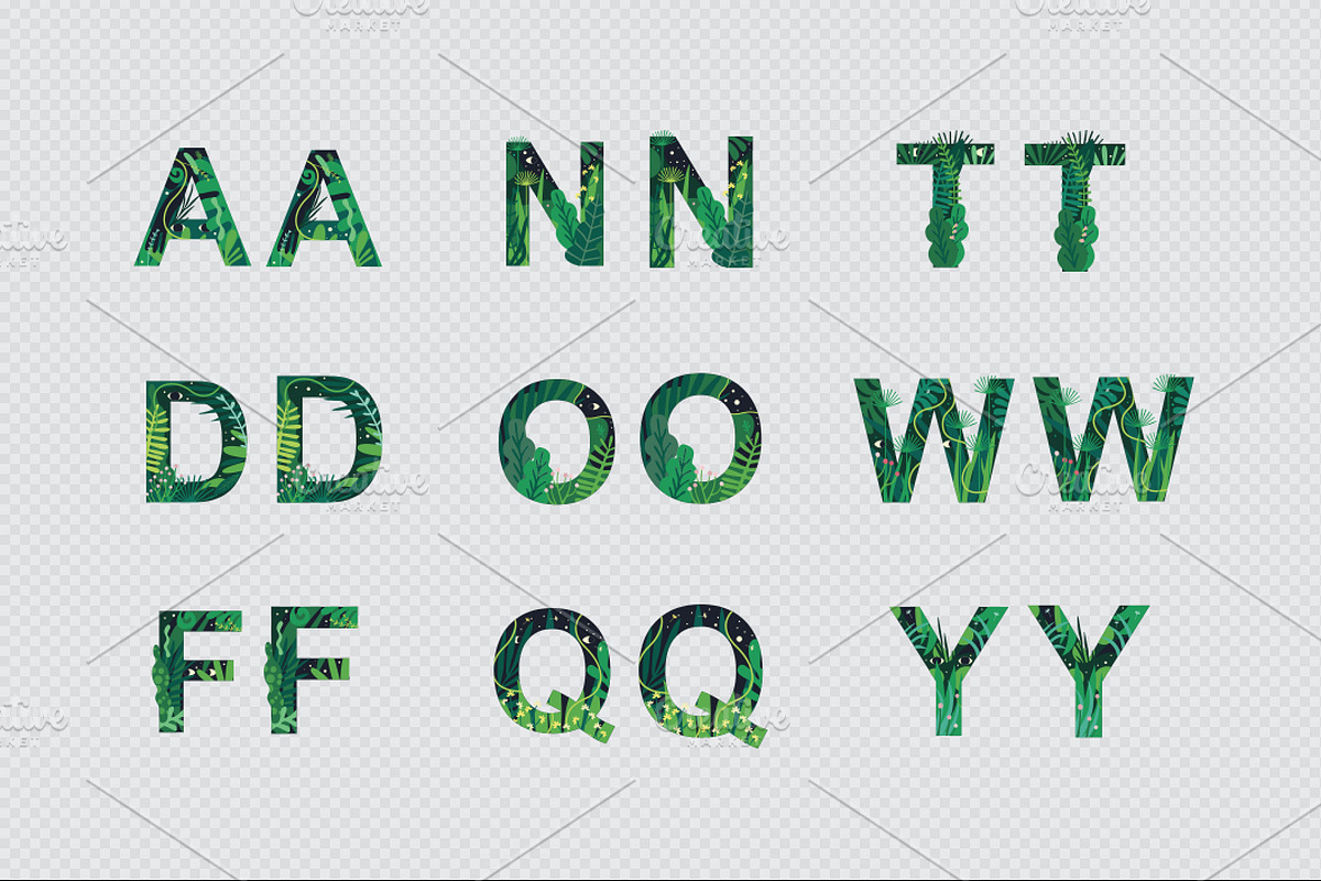Jungle alphabet, an Illustration by Alena (Photo 4 of 11)