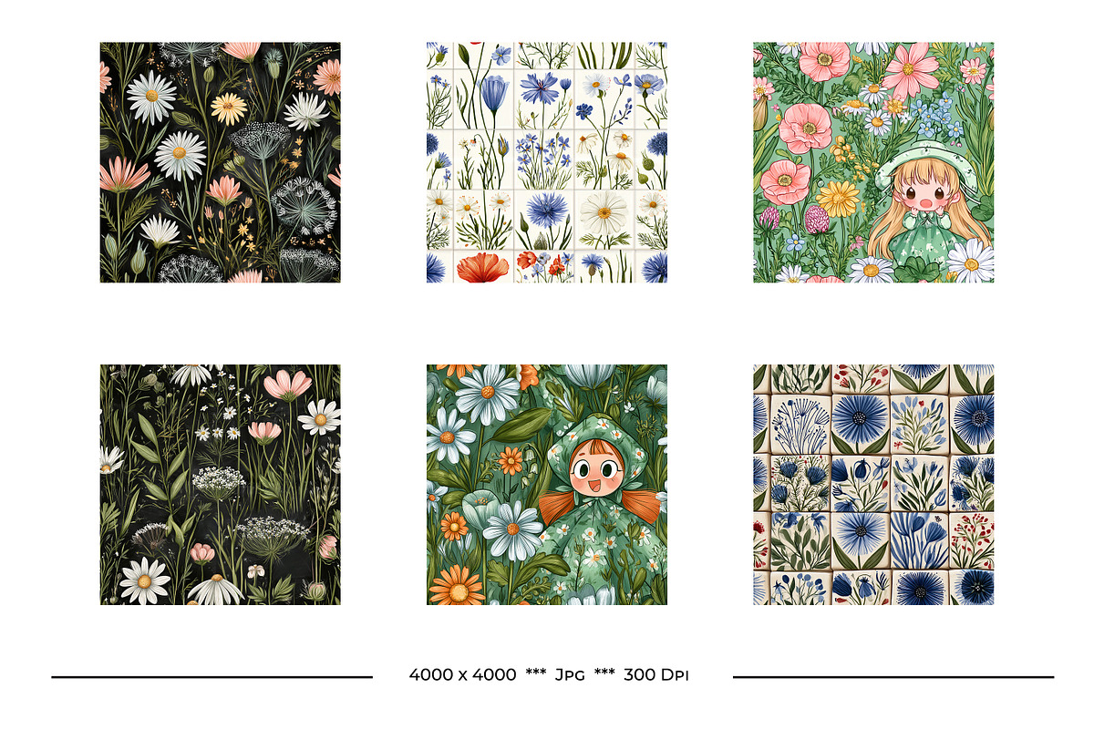 Wildflower Vintage Art Designs, a Pattern Graphic by karenfoleyphoto (Photo 5 of 12)