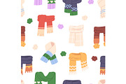 Winter knit scarves seamless pattern, an Object Illustration by LadadikArt (Thumbnail 1 of 3)