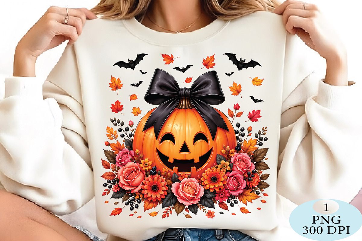 Jack O’Lantern with Black Bow PNG, a Seasonal Illustration by Daily.Designs (Photo 2 of 5)