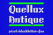 Quellux Antique - Pixel Blackletter, a Blackletter Font by Anna Richard Design (Thumbnail 1 of 8)