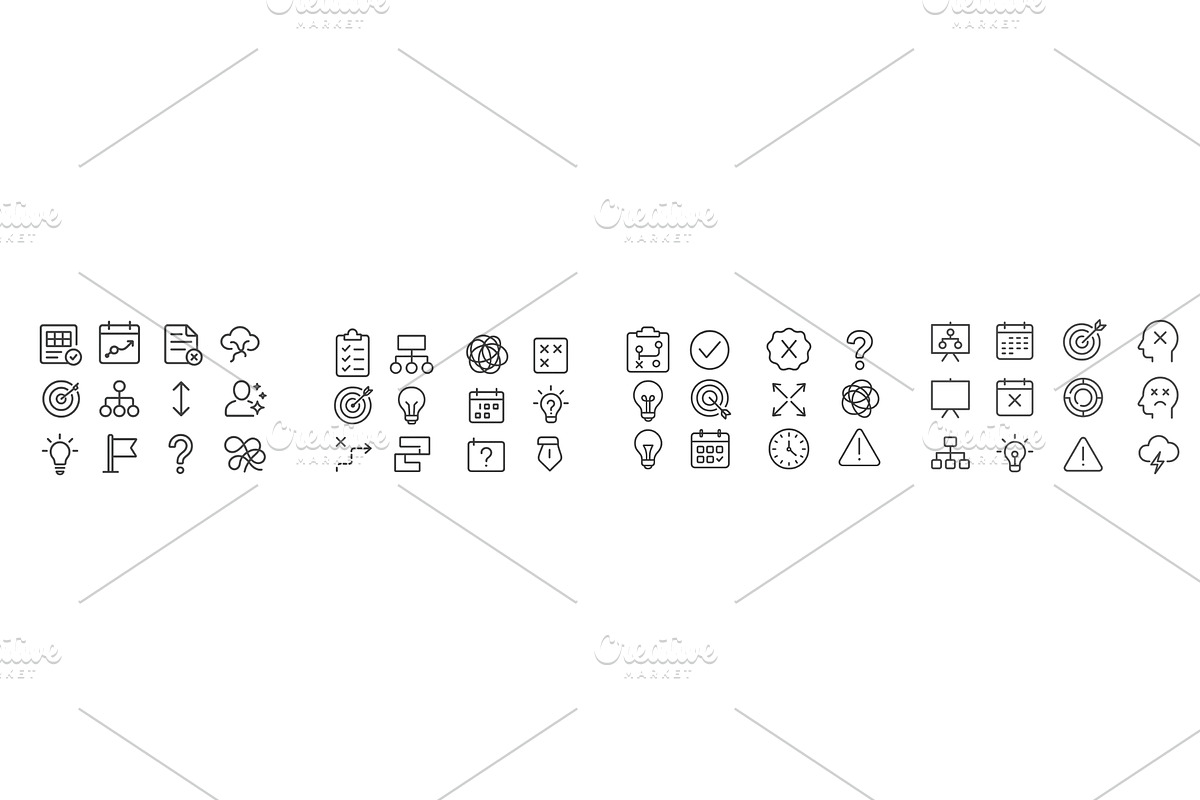 Collection of simple icons depicting, an Illustration by ZinetroN