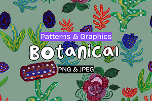 Maximalist Gouache Botanical Pattern