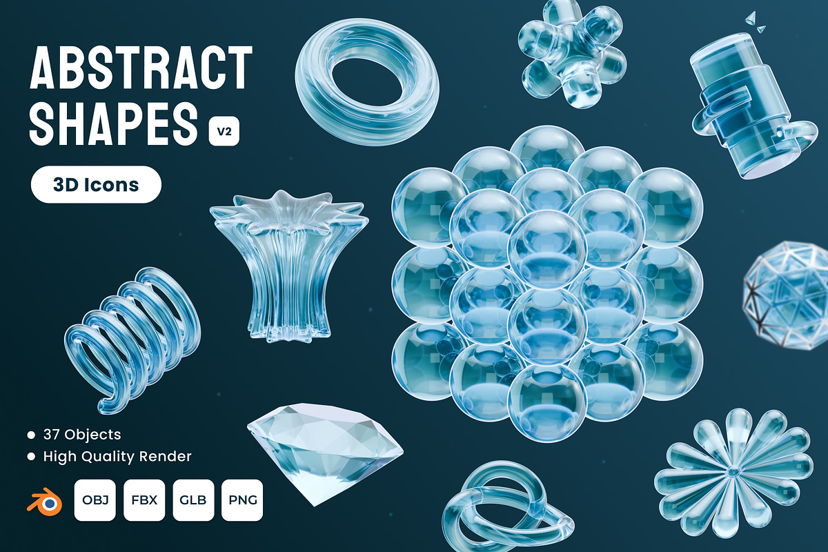 Abstract Shapes (v2) 3D Icons, an Object 3D Model by Azam Creative (Photo 1 of 5)