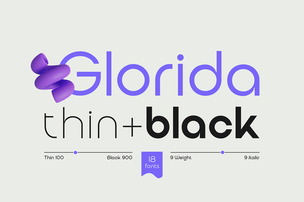 Glorida, a Sans Serif Font by zeenesia (Photo 1 of 16)